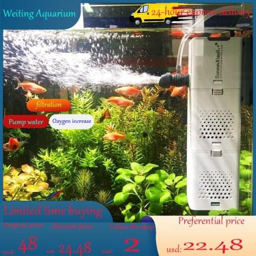 Aquarium Filter Pump 4 In 1 Fish Tank Submersible Air Oxygen Internal Pump aquarium air pump Wave pump aquarium powerhead pump