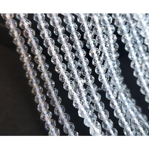 White TOPAZ roundel faceted 2.8mm AAA 32cm for DIY jewelry making loose beadsFPPJ wholesale nature gemstone