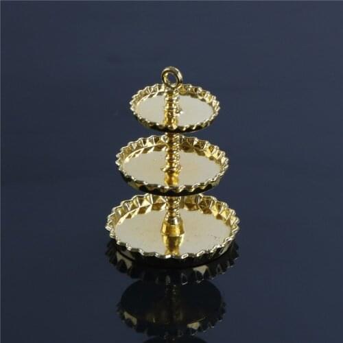 One Piece 1/12 Dollhouse Miniature 3 Layer Fruit Desserts Snack Rack Stand Pretend Play Kitchen Furniture Toys Accessories