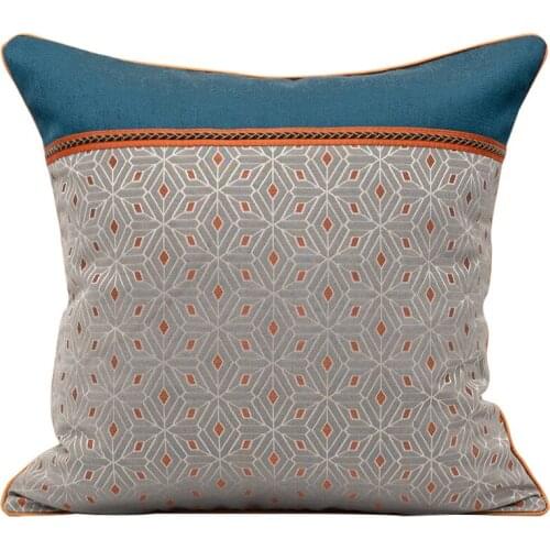 DUNXDECO Cushion Cover Decorative Pillow Case Simple Luxury Geometric Jacquard Patchwork Coussin Sofa Chair Bedding Textile