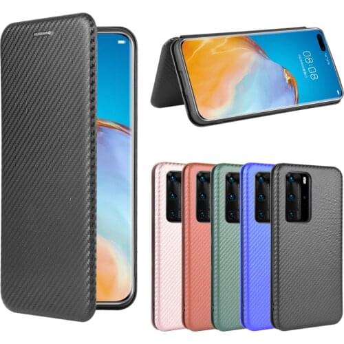 Carbon Fiber Leather Magnetic Case For HuaWei P30 Pro P40 Pro P Smart 2020 Mate30 Mate40 Pro Nova 7 Pro Nova 6 5Flip Phone Cover