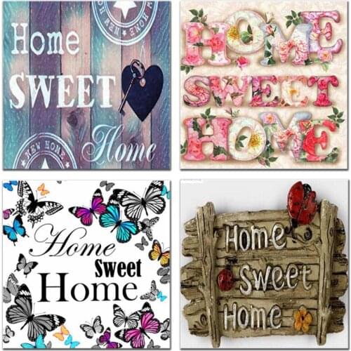 Diy Diamond Painting Sweet home Resin stone Stickers Embroidery Flower landscape Full Mosaic Rhinestone Pictures Butterfly fence