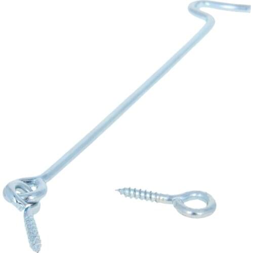 Mromax 100/125/152/200mm Blue and Sliver Length Hook and Eye Door Latch Cabin Lock Window Catch Carbon Steel Window Hardware