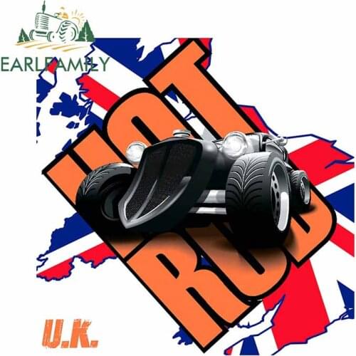 EARLFAMILY 13cm x 12.8cm for Hot Rod United Kingdom Decal Surfboard Refrigerator Windows Car Stickers Personality Vinyl Car Wrap