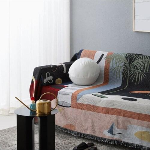 Europe Cotton Throw Blanket for Sofa Home Decor Tapestry Piano Cover Tablecloth Living Room Carpet Tassel Bedspread on Bed