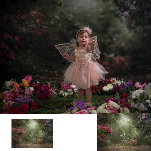Forest Flowers Children Portrait Backdrop for Photography Bokeh Jungle Princess Birthday Artistic Photo Background Photocall