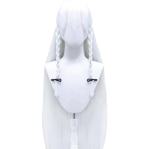 「HSIU Brand」game Azur Lane cosplay Hermione Wigs white long hair Fiber synthetic wig + Free brand wig net