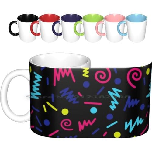 80’s Pattern Ceramic Mugs Coffee Cups Milk Tea Mug Marble Marbel Real Marble Pattern Texture Trendy Pop Art Abstract Art Nature