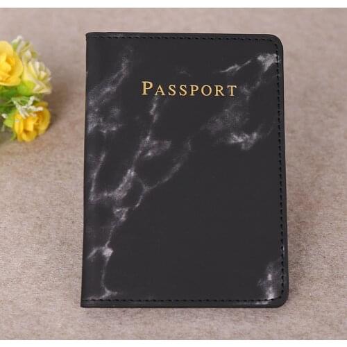 Packet Wallet Purse Bags Pouch Fashion Women Men Passport Cover Pu Leather Marble Style Travel Id Credit Card Passport