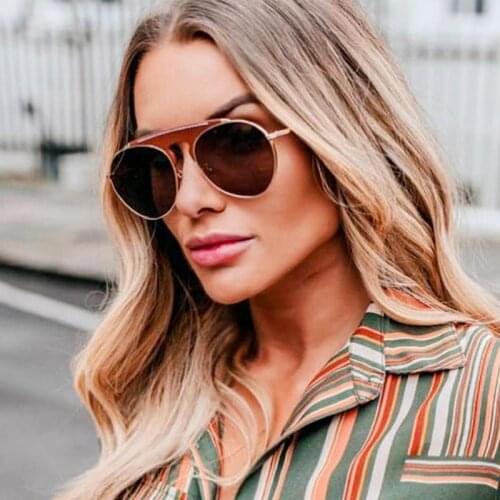 Leather Frame Punk Round Sunglasses Men Women 2020 Brand Luxury Sun Glasses For Female Male Vintage Brown Shades Oculos De Sol
