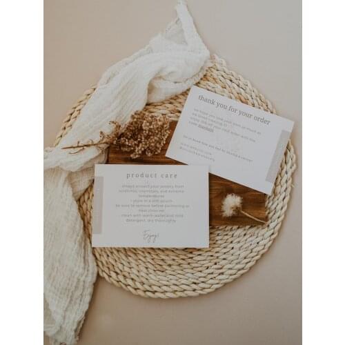 Small Business Thank You Note, Editable Printable Care Card Insert, Candle Clothing Care