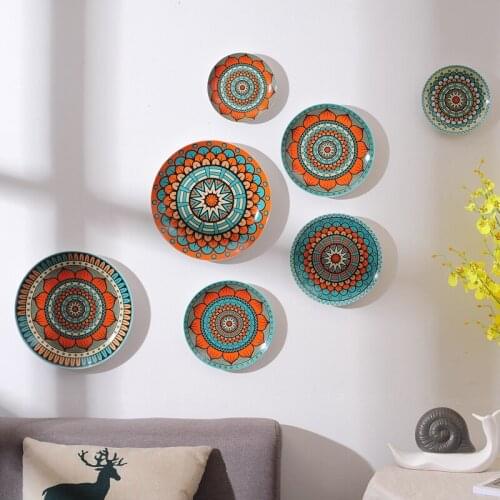 Wall palte Decoration Creative Ceramic Hanging Plate Restaurant Wall Plate Hanging Cafe Bar Porcelain Plate Wall Decoration