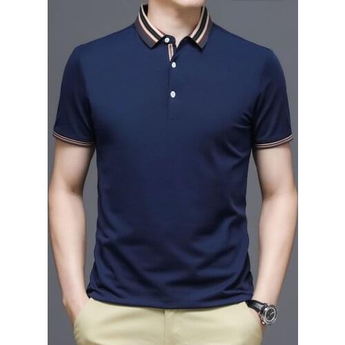Solid color, spring and summer, monochrome trend,long sleeve POLO shirt, male business,luxury mens high-end casual POLO shirt