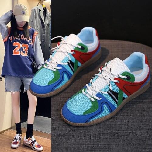 Autumn Retro Women Shoes Mix Color Training Shoes Original Flat Shoes Light Running Shoes Fashion Sports Shoes Soft Sole Sneaker