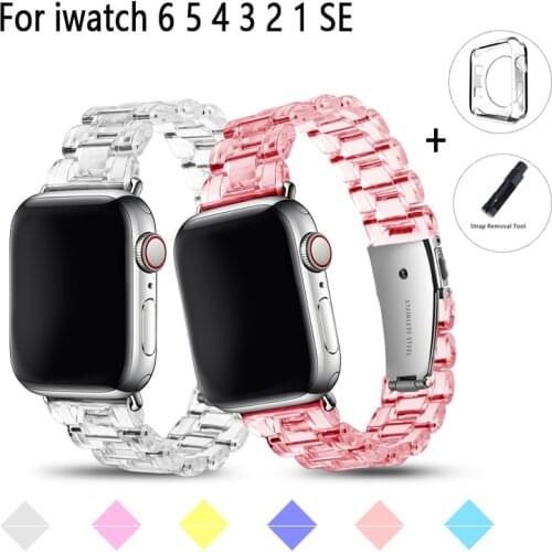 Watchband For Apple Watch Strap Serise SE 6 5 4 3 2 1 iwatch Smartwatch Band New Resin Bracelet For Applewatch Accessorie Correa