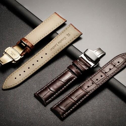 18/20/22mm Watch Band for Tissot Seiko Samsung Gear S3/Galaxy 46mm 42mm active/Huawei GT/2/2e strap Genuine Leather bracelet+Box