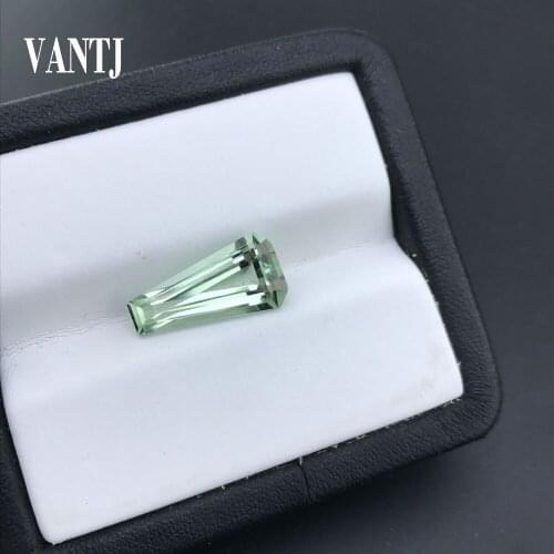 VANTJ Real Natural Green Amethyst Loose Gemstones High Quality Stone for Women Silver Gold Diy Jewelry