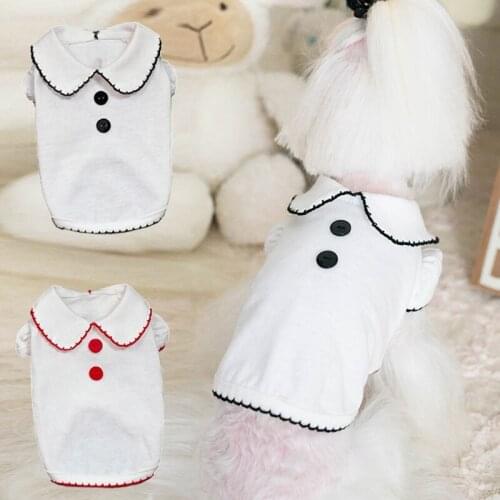 Soft 100% Cotton Handmade Dog Shirt Round Collar T-shirt for Doggie Pet Clothes Cat Costume Maltese Teddy Yorkie Poodle Clothing