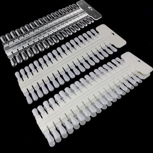36/72 Tips Removable False Fake Practice Training Display Teardrop Natural Clear Color Card Manicure Rack Nail Art Tools