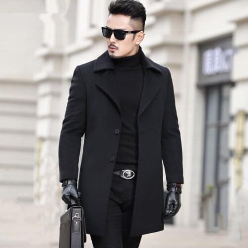 Wool Coat Autumn Winter Jacket Men Woolen Coat Casual Windbreaker Outwear Mens Jacket and Coat Casaco Masculino 7D131 YY798