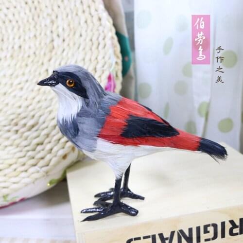 Shrike Artificial Bird Realistic Lifelike Animal Figurines Miniatures Home Shelf Garden Decoration Ornaments Gift Toy Props