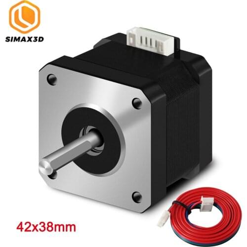 SIMAX3D Nema 17 Stepper Motor 42N.cm (60oz.in) High Torque 1.5A (17HS4401) 1.8 Degree 38MM 4-Lead with 1m Cable and Connector