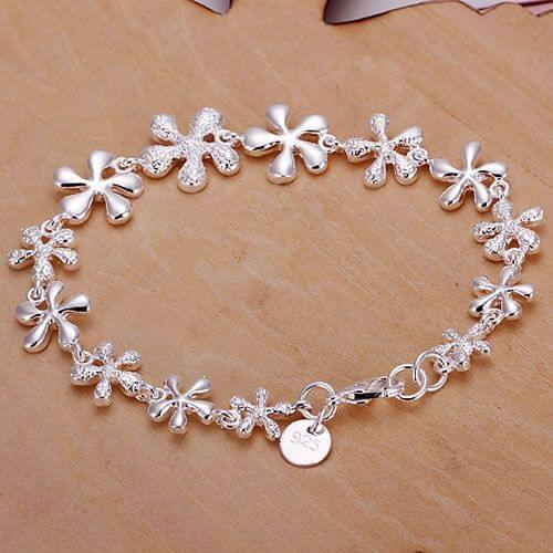 H156 Hot Sale Fine Silver Plated Jewelry,Wholesale Factory Price 925 Charms Free Shipping Fashion Plum Flower Bracelet /afxaixea