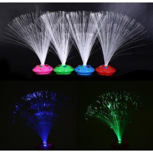 Color Changing LED Fiber Optic Night Light Lamp Battery Powered Small Light Christmas Party Home Decor