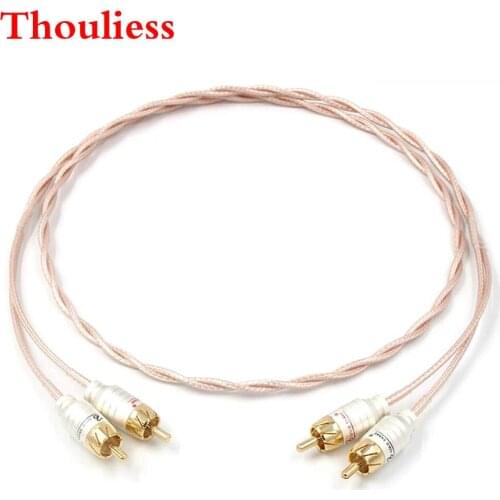 Thouliess Pair HIFI 2XRCA Male to Male RCA Audio Cable OCC AV Audio Cable TV DVD Amplifier Subwoofer Soundbar Speaker Wire