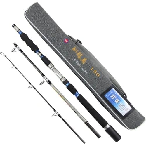 Hot 3 section travel boat fishing rod deep sea fishing spin rods 1.8m 1.95m 2.1m-(30-50lb test)- Heavy power SZW01