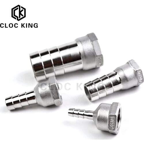 Stainless Steel Female BSP 1/4" 3/8" 1/2" 3/4" 1" Thread Pipe Fitting Barb Hose Tail Connector 6mm to 32mm Tools Accessory