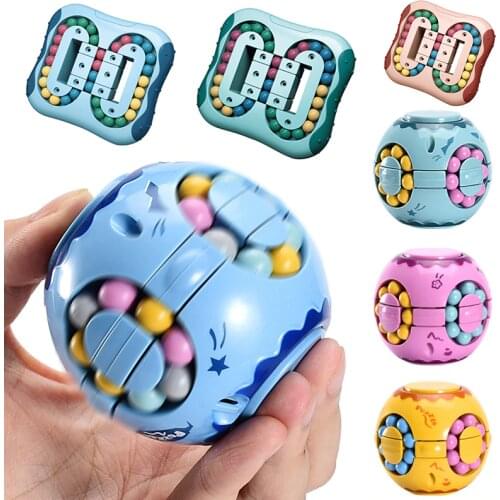 Rotating Magic Bean Intelligence Fingertip Cube Childrens Finger Gyro Magic Disk Educational Cube Toy Children day Gifts