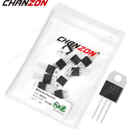 10pcs IRF630 TO-220 N-Channel Mosfet Bipolar Junction Transistor BJT SIC Mos Fets Triode Tube 9A 200V Integrated Circuits