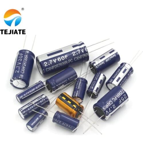 2PCS super capacitor farad capacitor 2.7V 2F 3.3F 4F 4.7F 5F 6F 7F 8F 10F 15F 20F 25F 30F 60F