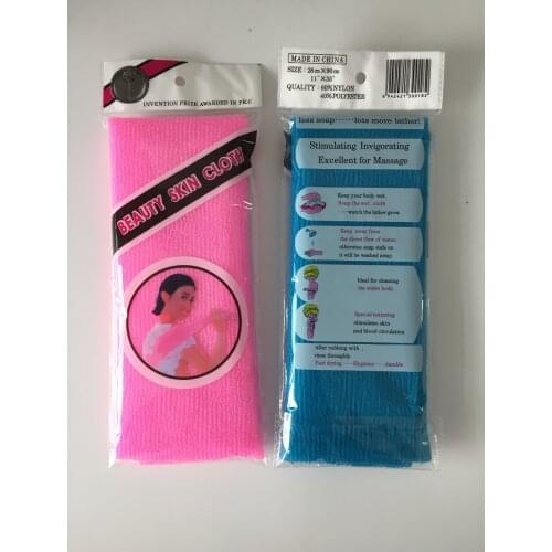Surelife 5pcs/lot Nylon Japanese Exfoliating Beauty Skin Bath Shower Wash Cloth Towel Back Scrub