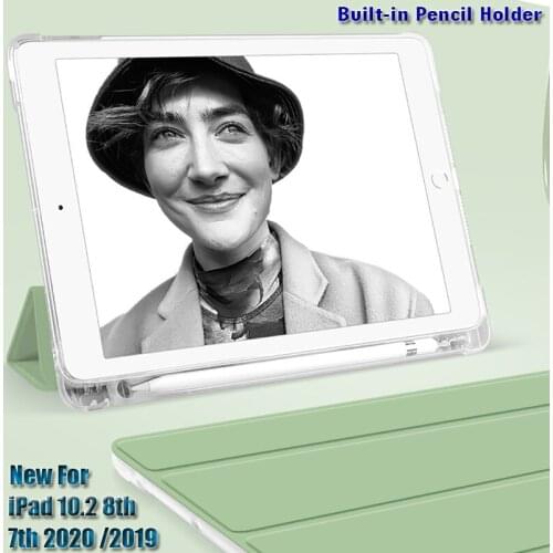 For iPad 10.2 2020 Case 8th generation for IPad 10.2 2019 7th gen Case With Pencil Holder for iPad Model A2072/A2316/A2324/A2325