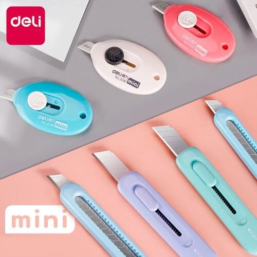 DELI Mini Cute Portable Utility Knife Small Size Random Color Comfortable Durable Fresh Various Styles to Choose