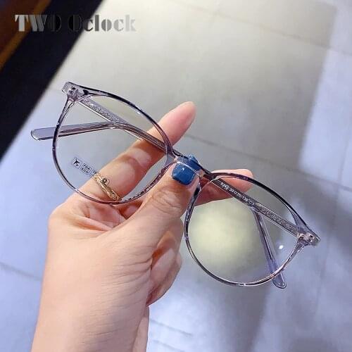 TWO Oclock Korea Round Eyeglass Frame Women Prescription Myopia Optic Glasses Frames 0 Diopter Anti Blue Light Glasses Spectacle