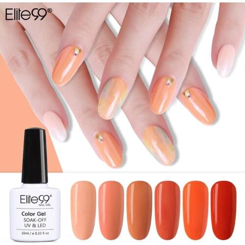 Elite99 10ml Begonia UV Gel Nail Polish For Manicure Gellak Semi Permanent Hybrid Nails Art Primer Orange Color Gel Nail Polish