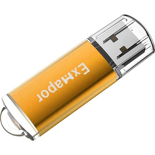 Exmapor 64GB USB 2.0 Flash Drive Large Capacity 128 GB Thumb Drive 32GB Jump Drive Zip Drive Memory Stick with LED Light, Orange