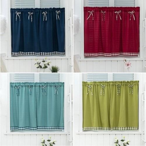 Short Curtain Bow-knot Decor Elegant Bay Window Drape Cafe Small Window Drapes Bedroom Creative Half-curtain Home Decoration