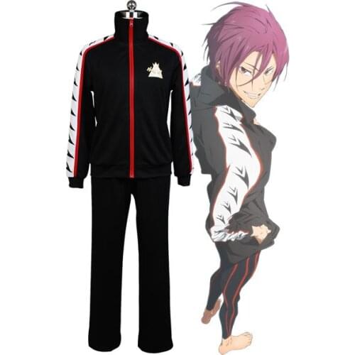 Cosplay Costume Free! - Iwatobi Swim Club Rin Matsuoka Samezuka Cosplay Japanese Anime Uniform Jacket for party Halloween