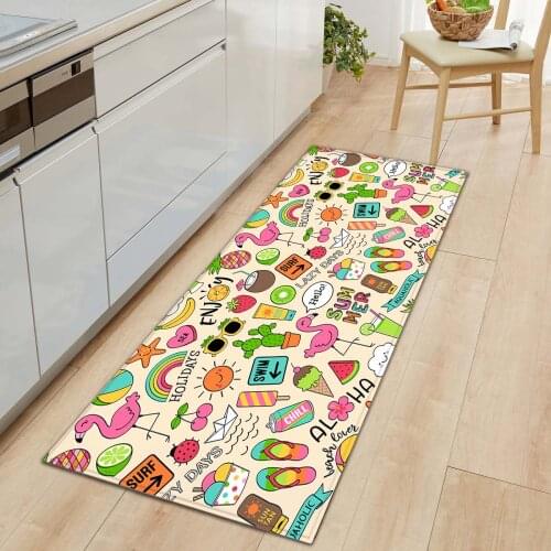 Hippie Fruit Kitchen Mat Carpet Boho Non-slip Door Entrance Mats Floor Rugs Flannel Carpets for Living Room Bedroom Bathroom
