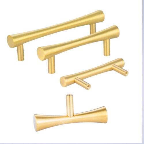 Furniture Handle Door Pulls Wardrobe Dresser Cupboard Cabinets Drawer Shoe Box Knob Furniture Hardware Brass Handle 64/96/128MM