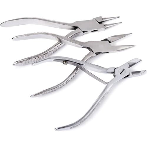 3pcs/set DIY Jewelry Tool Sets Carbon Steel Side-Cutting/ Round Needle Nos/ Needle Nose Pliers jewelry making tools F50