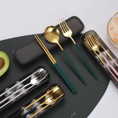 Stainless Steel Travel Cutlery Set Portable Dinnerware Set Tableware Sets Western Dinner Set Flatware Set with Case