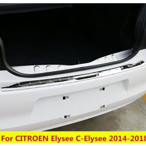 Stainless steel Exterior Interior Rear Trunk Bumper Scuff Plate Door Sill Auto Accessories For CITROEN Elysee C-Elysee 2014-2018