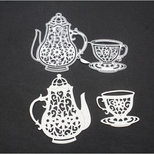 2018 New Teapot Cup Metal Cutting Dies Stencils for Scrapbooking Album Making Embossing Paper Crafts Diecut Tea Time cut