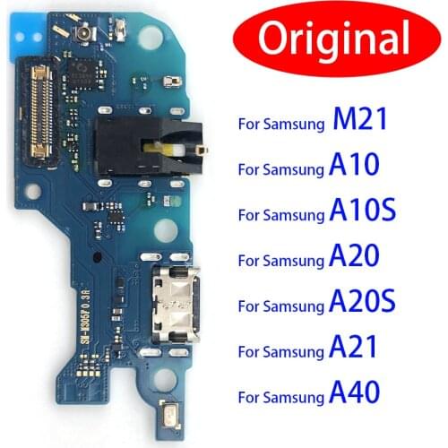 5PCS For Samsung A10S A20S A21 A30 A40 A50 A105FN M21 100% Original Genuine New USB Charging Port Flex Cable With Microphone