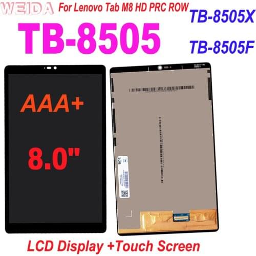 Original 100% Tested 8.0" LCD For Lenovo Tab M8 HD PRC ROW TB-8505X TB-8505F TB-8505 LCD Display Touch Screen Digitizer Assembly